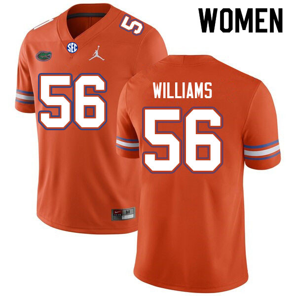 Women #56 Christian Williams Florida Gators College Football Jerseys Sale-Orange